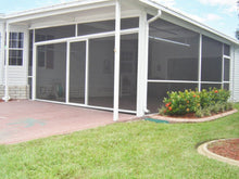 Load image into Gallery viewer, 12'W x 9'H Lifestyle Screens® Garage Screen Door, with Standard 18x14 Charcoal Fiberglass Screen Fabric and with Center Passage Door