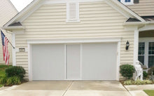 Load image into Gallery viewer, 9'W x 10'H Lifestyle Screens® Garage Screen Door, with Upgraded 17x20 White PVC Coated Polyester Screen Fabric and with Center Passage Door