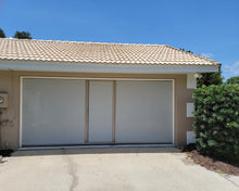 Load image into Gallery viewer, 8'W x 8'H Lifestyle Screens® Garage Screen Door, with Upgraded White 17x20 PVC-coated Polyester Screen Fabric and With Center Passage Door