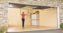 Load image into Gallery viewer, 8'W x 8'H Lifestyle Screens® Garage Screen Door, with Upgraded White 17x20 PVC-coated Polyester Screen Fabric and With Center Passage Door