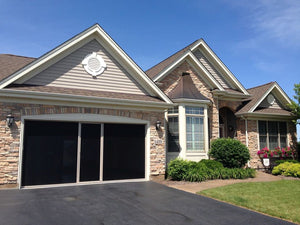 8'W x 9'H Lifestyle Screens® Garage Screen Door, with Upgraded 17x20 Black PVC Coated Polyester Screen Fabric ***NO Center Passage Door***