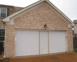 9'W x 9'H Lifestyle Screens® Garage Screen Door, with Upgraded 17x20 White PVC Coated Polyester Screen Fabric and with Center Passage Door