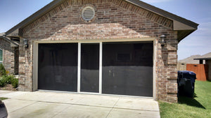 6'W x 8'H Lifestyle Screens® Garage Screen Door, with Standard 18x14 Charcoal Fiberglass Screen Fabric and With Center Passage Door