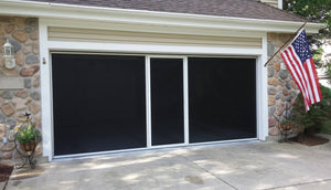 9'W x 8'H Lifestyle Screens® Garage Screen Door, with Upgraded Black 17x20 PVC-coated Polyester Screen Fabric and With Center Passage Door