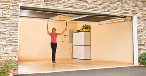 8'W x 7'H Lifestyle Screens® Garage Screen Door, with Standard 18x14 Charcoal Fiberglass Screen Fabric and With Center Passage Door