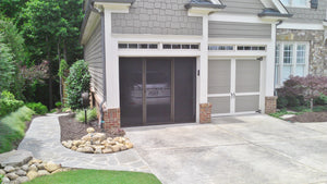 9'W x 8'H Lifestyle Screens® Garage Screen Door, with Standard 18x14 Charcoal Fiberglass Screen Fabric and With Center Passage Door