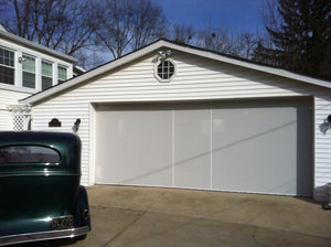 6'W x 7'H Lifestyle Screens® Garage Screen Door, with Upgraded 17x20 White PVC Coated Polyester Screen Fabric and With Center Passage Door